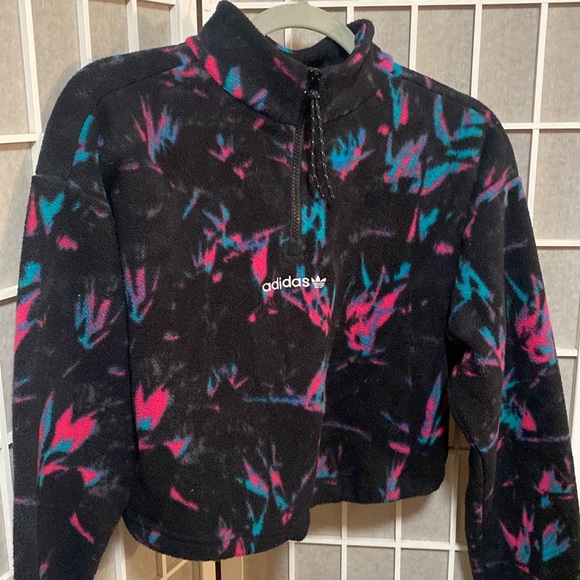 ADIDAS 1/4 ZIP FLEECE CROPPED JACKET💖 - Picture 4 of 15